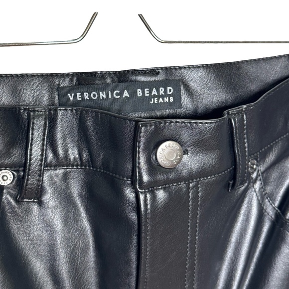 $328 New VERONICA BEARD Debbie Skinny Vegan Leather Pants Sz 26, 27, 30 Black - Picture 6 of 10